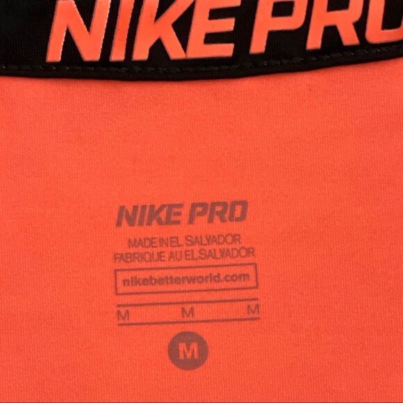 Nike Pro Dri-Fit Women’s Coral V-Neck Short Sleeve T-Shirt Medium - Picture 8 of 8